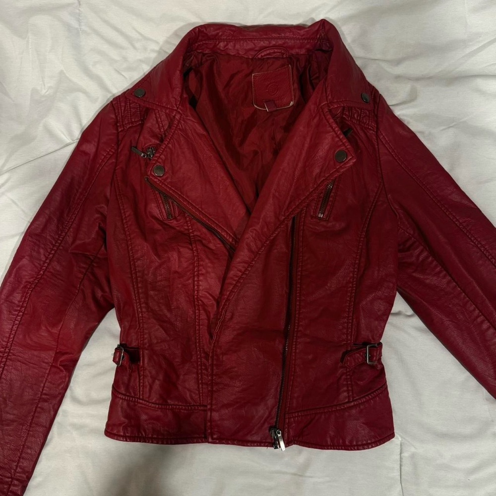 Max Studio Red Leather Jacket - image 1